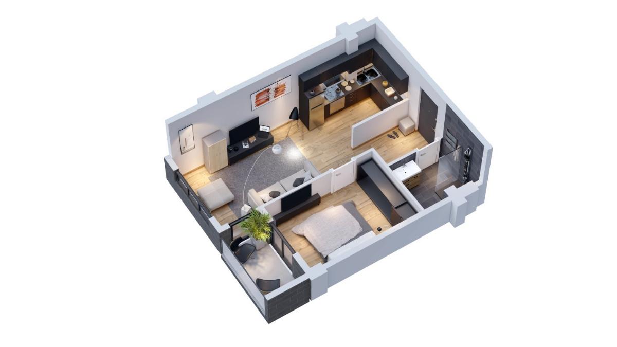 2 Room Under Construction For Sale view 3