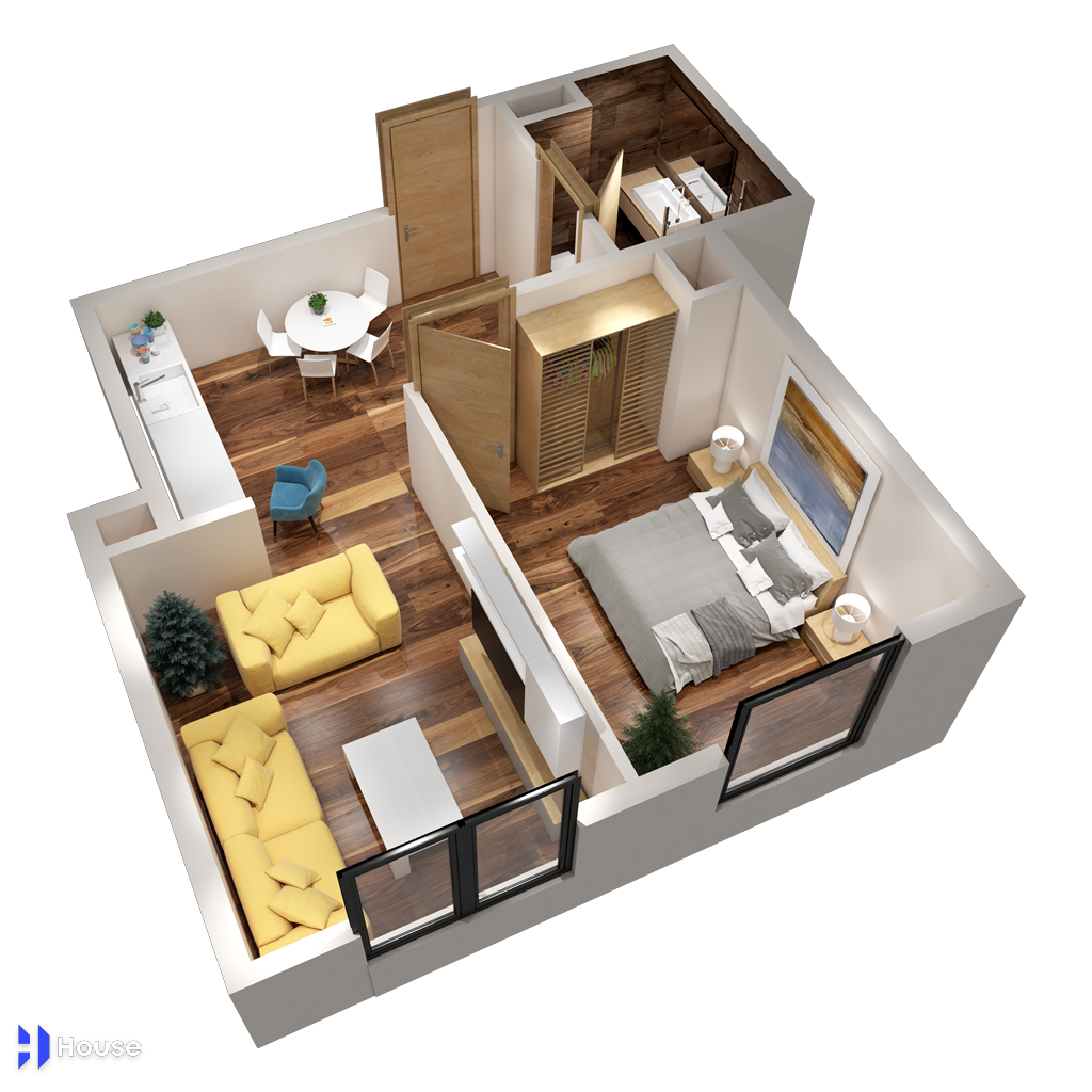 2 Room New Building For Sale view 1