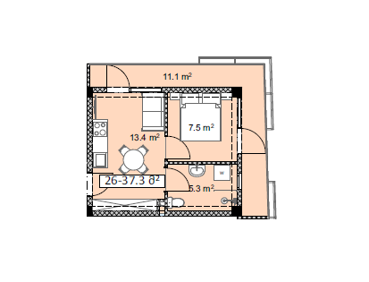 2 Room Flat For Sale view 4