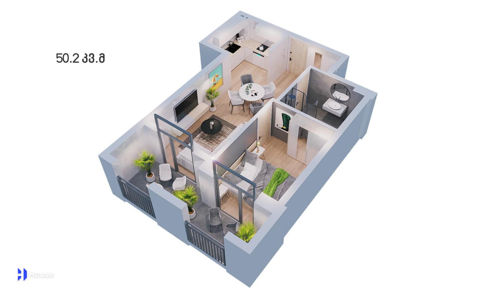 2 Room Flat For Sale view 1